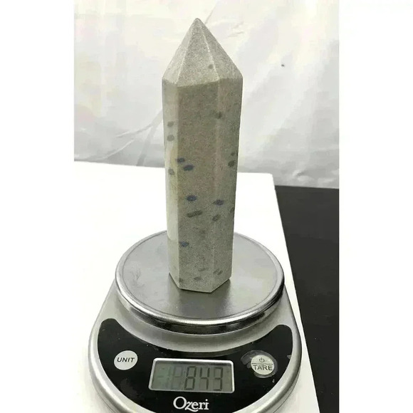 Blue Manganese Obelisk Point Tower 7 1/4" Natural Healing Quartz Crystal 843g - Picture 5 of 8